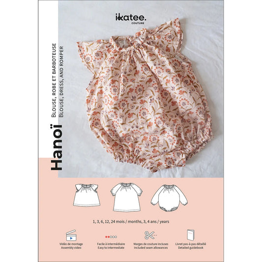 HANOÏ Patron pochette blouse, robe et barboteuse bébé — IKATEE