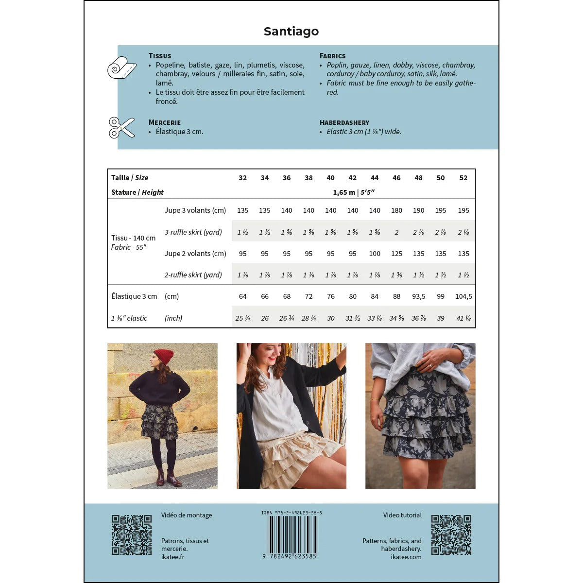SANTIAGO Patron jupe femme — IKATEE