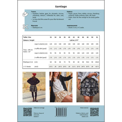 SANTIAGO Patron jupe femme — IKATEE