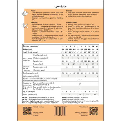 LYON KIDS Patron salopette enfant — IKATEE
