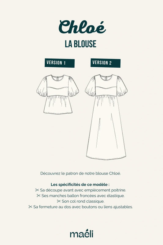 Patron Maëli Paris — Chloé (blouse et robe)