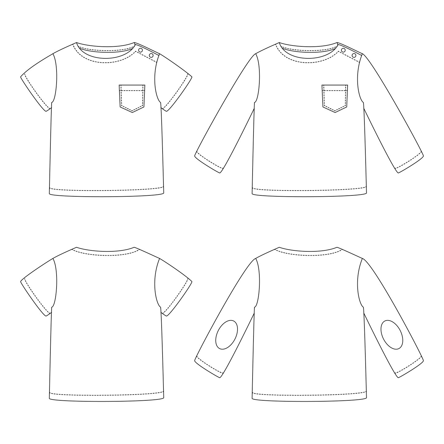 CAPECOD Patron t-shirt marinière bébé — IKATEE
