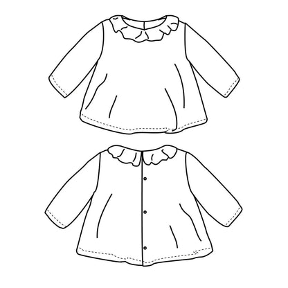 ELECTRE Blouse à col volanté Naissance 1M-4A
