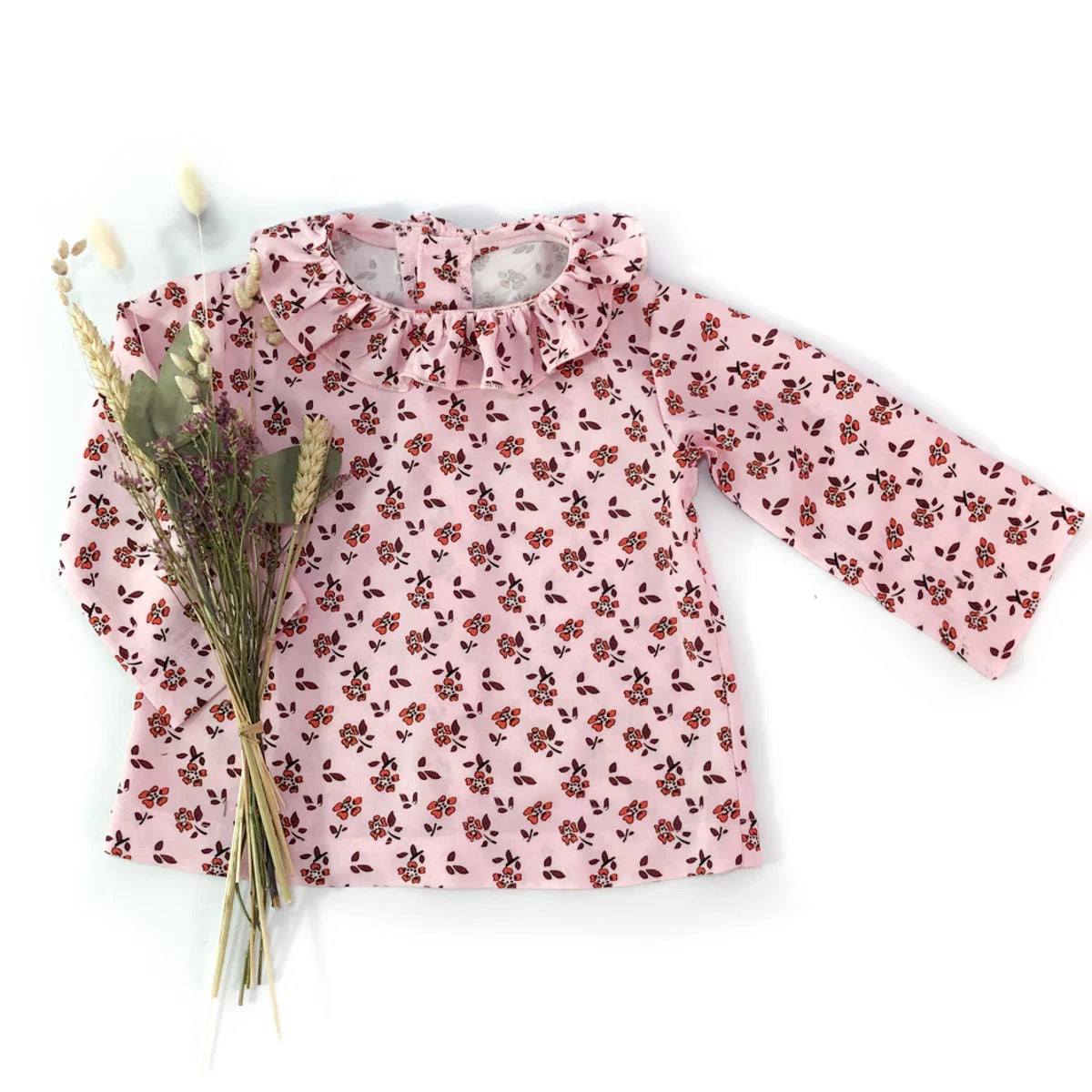 ELECTRE Blouse à col volanté Naissance 1M-4A