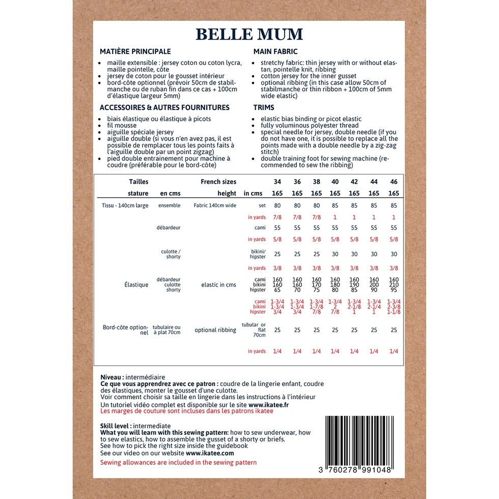 BELLE MUM lingerie - 34 AU 46