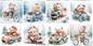 Panneau 8 motifs 13x13 cm – Oursons de Noël