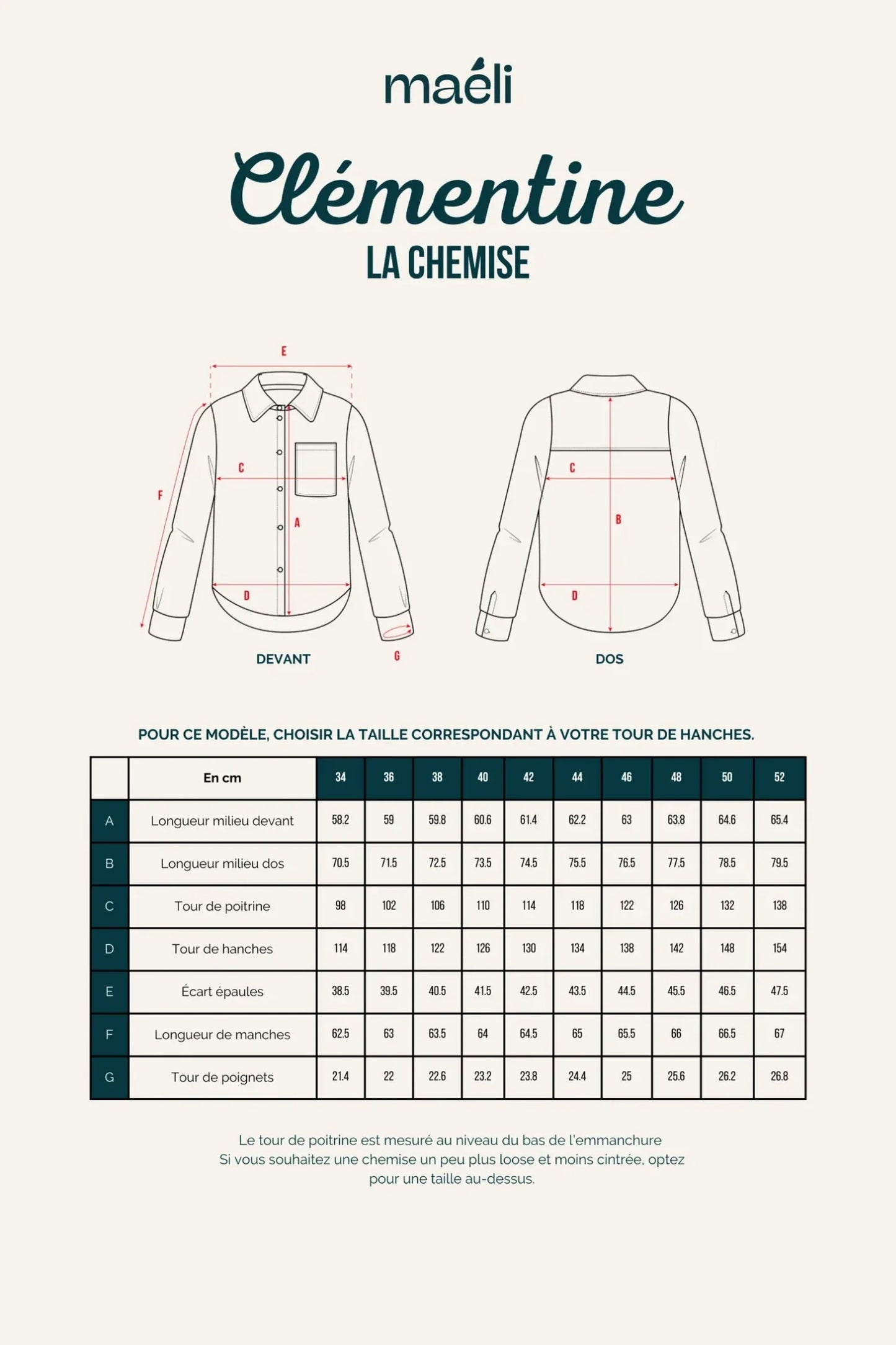 Patron Maëli Paris — Clémentine (chemise)