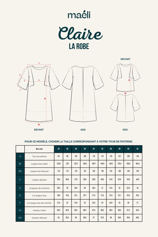 Patron Maëli Paris — Claire (robe et blouse)