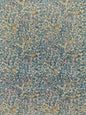 Batiste de coton imprimée fleurie bleu turquoise