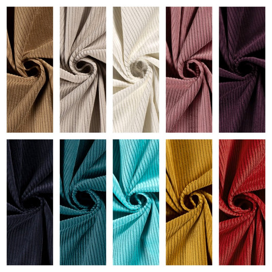 Velours coton côtelé uni Oekotex